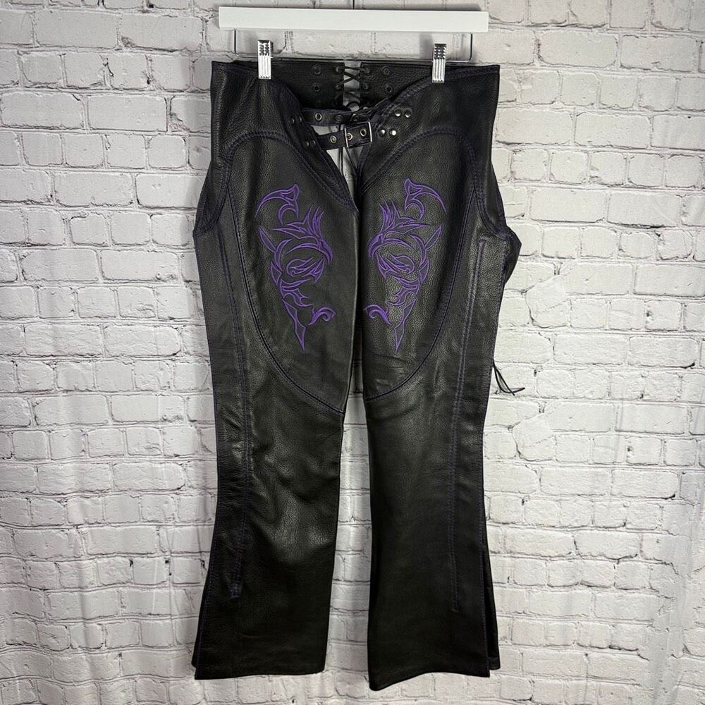 Milwaukee Leather Women's Chaps w/ Reflective Tribal Design ML1187 Size Small